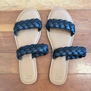 A New Day Black Braided Sandals